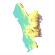 نقشه ی مدل رقومی ارتفاعی شهرستان میناب